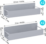 HuggieGems Metal 4 Pack Magnetic Spice Storage Rack Organizer for Refrigerator and Oven, Black Fridge Organizers and Storage - Homesidy.com