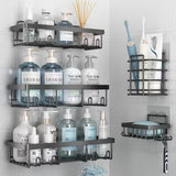 Liuoud 5 Pack Shower Caddy Organizer Rack Shelf for Inside Shower, Adhesive Bathroom Wall Storage Basket Rustproof Stainless Steel Shampoo Holder, Girly Bathroom Accessory Decor Set, Pink - Homesidy.com