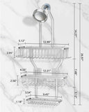 MSAICOE Shower Caddy Hanging - Never Rust Shower Hanging Organizer - Aluminum Over the ShowerHead Caddy with Soap Basket and 6 Hooks for Razor/Sponge (Black) - Homesidy.com