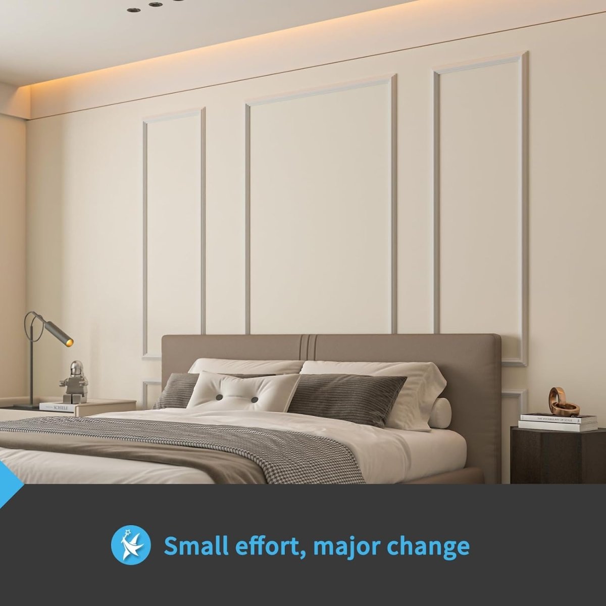 Art3d Pre - Cut Wall Molding Set of 6 pcs, Ready - to - Assemble Wainscoting Panels for Interior Wall Décor Living Room Bedroom Accent Wall - Installed with Glue, 3 Top 3 Bottom - Homesidy.com