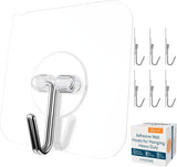 GLUIT Adhesive Wall Hooks for Hanging Heavy Duty 22 lbs Hooks for Walls No Damage, Towel Sticky Clear Hook, Waterproof, Home, Bathroom, Kitchen, Office, and Outdoor 12 Pack - Homesidy.com