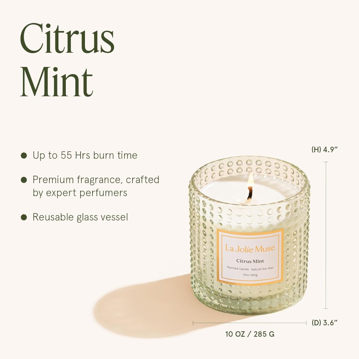 LA JOLIE MUSE Christmas Candle | Ruby Berry Bliss | Mandarin Cranberry &amp; Plum | 10 oz Festive Candle | 55 Hours Clean Burn | Gift for Women &amp; Family - Homesidy.com