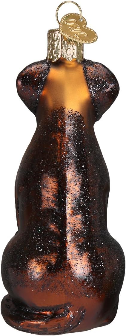Old World Christmas Black Labrador Dog Collection Glass Blown Ornaments for Christmas Tree 3.75 x 1.5 - Homesidy.com