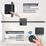 31in Wireless Wall Sconces Set of Two, [Creates Sunset Glow Ambiance] Dimmable 2700K–6000K with 8000mAh Battery &amp; Display, Touch/Remote Control, Rechargeable Wall Lamps for Home Decor – Black - Homesidy.com