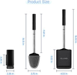 Sellemer Toilet Brush and Holder Set - Flexible Toilet Bowl Brush Head with Silicone Bristles, Compact Size for Storage and Organization, Ventilation Slots Base (1 Pack, Silver) - Homesidy.com