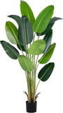 Artificial Bird of Paradise Plant 7Ft Fake Tropical Palm Tree with 17Trunks Faux Banana Leaf Trees in Pot for Home Indoor Outdoor Office Modern Decor Housewarming - Homesidy.com