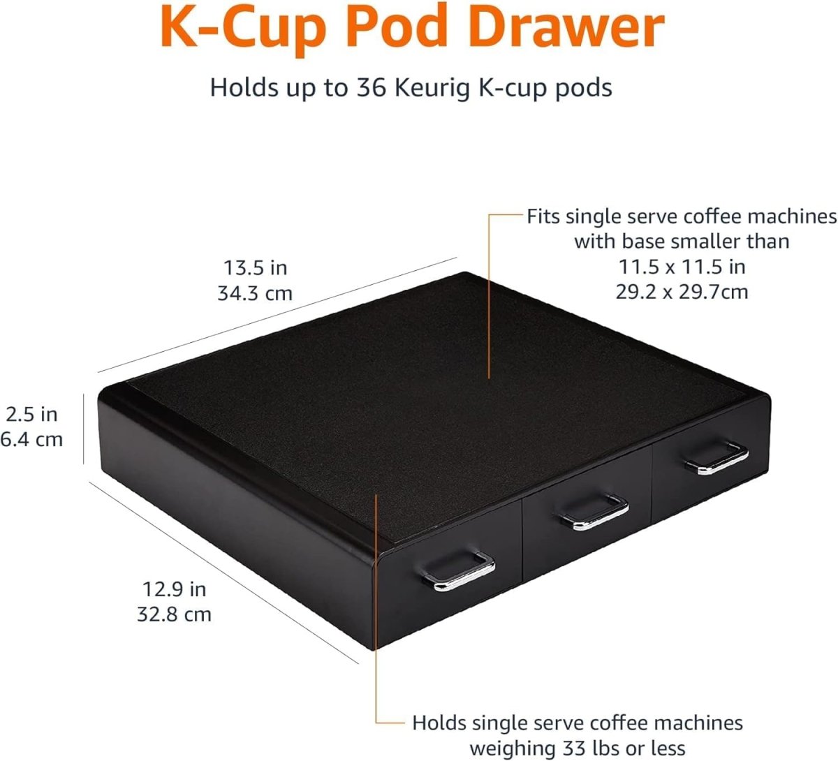 Amazon Basics Coffee Pod Storage Drawer for K - Cup Pods, 36 Pod Capacity, Black - Homesidy.com