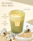 M&amp;SENSE Extra Large Candle Creamy Vanilla Scented, 3 - Wick 35oz 150H Long Lasting, Natural Soy Wax Aromatherapy Candle for Stress Relief, Home Fragrance Fall Winter Christmas Thanksgiving Gifts - Homesidy.com