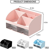 Makeup Organizer with Drawers, Cosmetic Storage for Dresser Vanity and Bathroom Countertop, Beauty Holder for Lipstick Brush, Skincare Organizer for Vanity, Cosmetic Display Case (White) - Homesidy.com