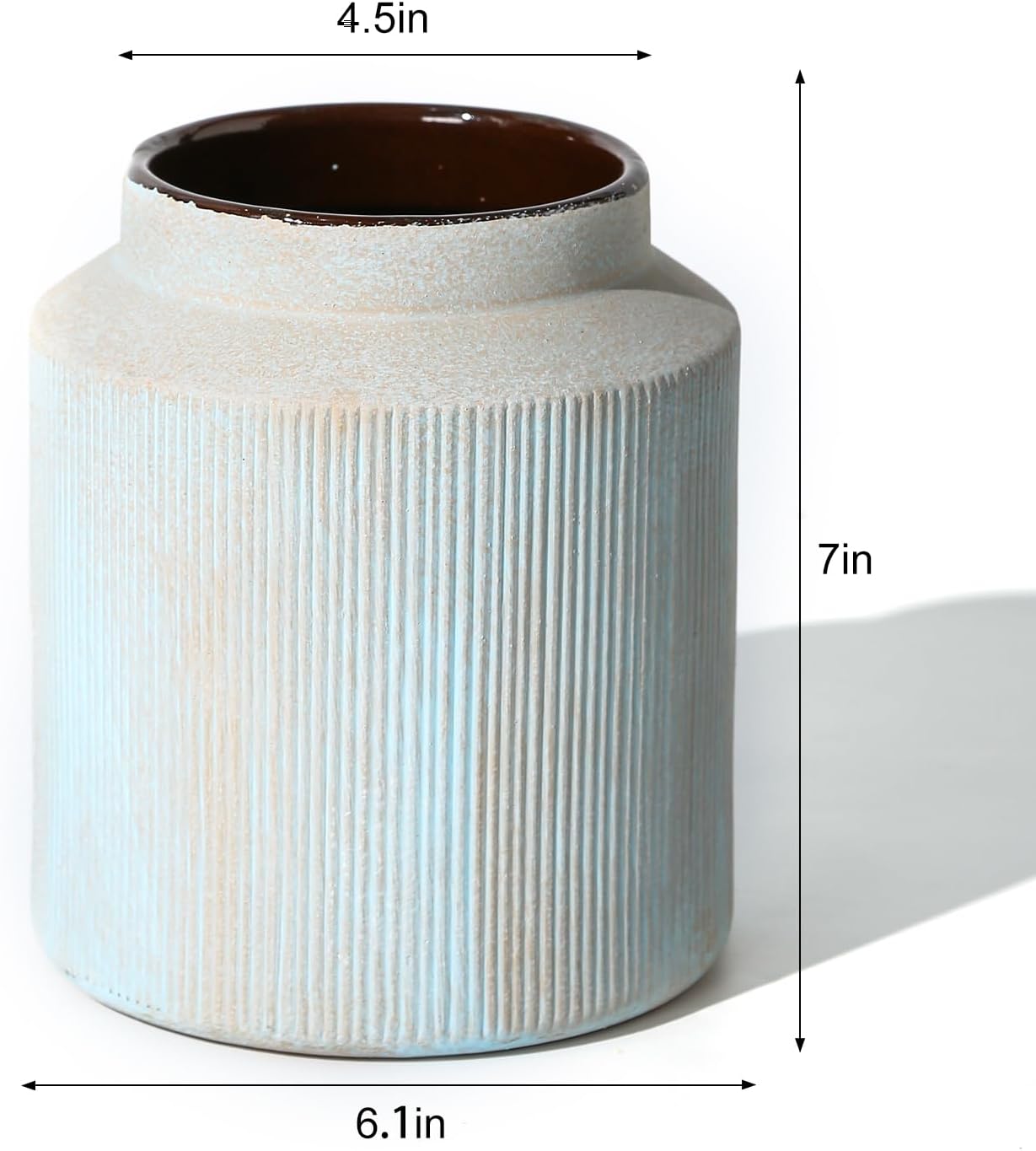 Rustic Vases for Home Decor. Ceramic Vase for Dining Table Decor. Terracotta Decorative Vase 6.1IN. ZSHLXM - Homesidy.com