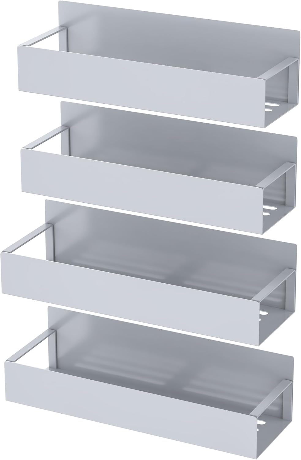 HuggieGems Metal 4 Pack Magnetic Spice Storage Rack Organizer for Refrigerator and Oven, Black Fridge Organizers and Storage - Homesidy.com
