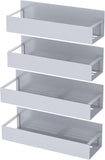 HuggieGems Metal 4 Pack Magnetic Spice Storage Rack Organizer for Refrigerator and Oven, Black Fridge Organizers and Storage - Homesidy.com