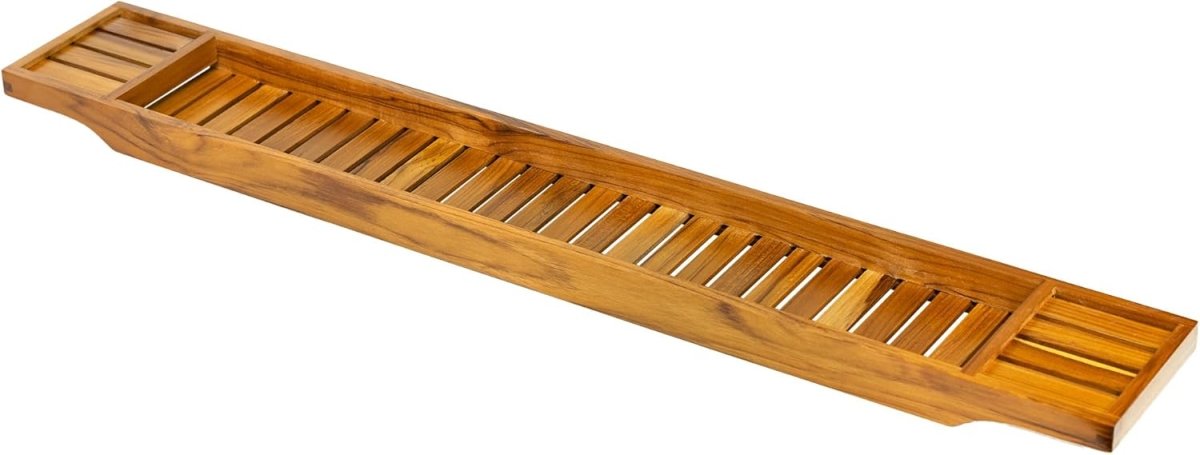 VaeFae Teak Bathtub Tray, Wooden Bath Caddy for Bathtub, Bath Tub Wood Table for Tub - Homesidy.com