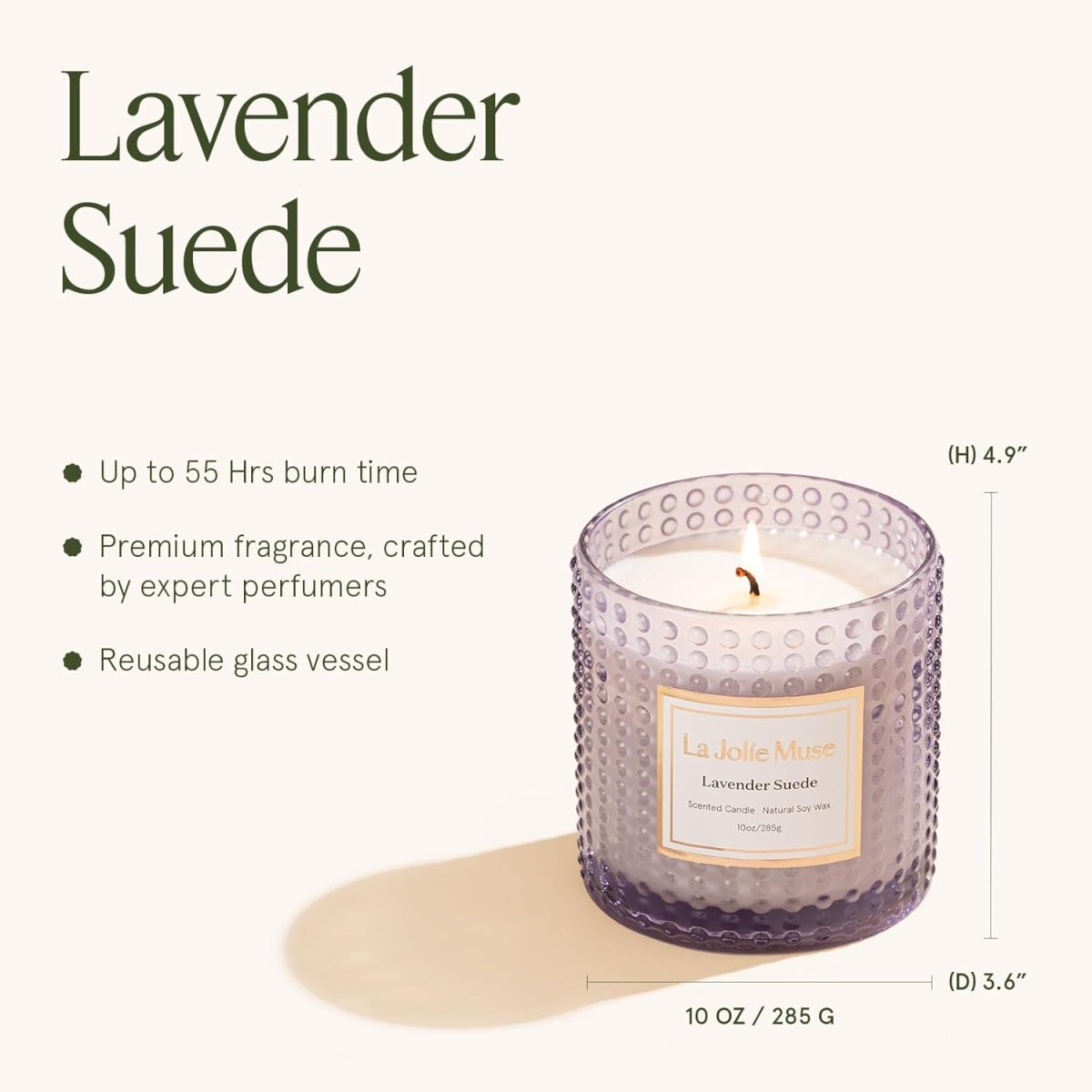 LA JOLIE MUSE Christmas Candle | Ruby Berry Bliss | Mandarin Cranberry &amp; Plum | 10 oz Festive Candle | 55 Hours Clean Burn | Gift for Women &amp; Family - Homesidy.com