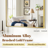 VooBang Arched Wall Mirror, 30 x 38 inch Arch Bathroom Mirror, Wall Mounted Vanity Mirror with Arch Metal Frame, Modern Bathroom Vanity Mirror for Bedroom, Living Room, Hanging or Leaning, Black - Homesidy.com