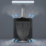 Sellemer Toilet Brush and Holder Set - Flexible Toilet Bowl Brush Head with Silicone Bristles, Compact Size for Storage and Organization, Ventilation Slots Base (1 Pack, Silver) - Homesidy.com
