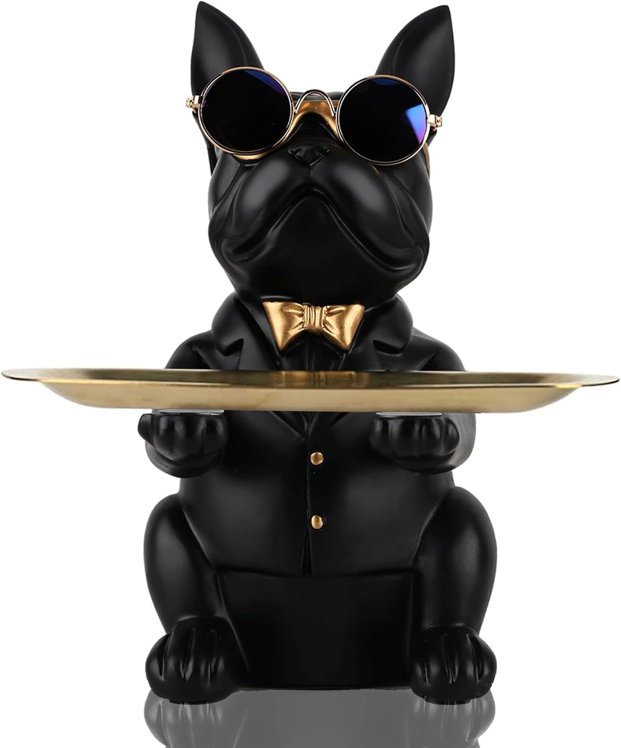 French Bulldog Gifts Statue Tray Organizer for Keys, Candy, Jewelry, Earrings, Entrance Piggy Bank - Modern Decor Resin French Bulldog Decor Entryway Table, Coffee Table, Office Desk, Home Decor - Homesidy.com
