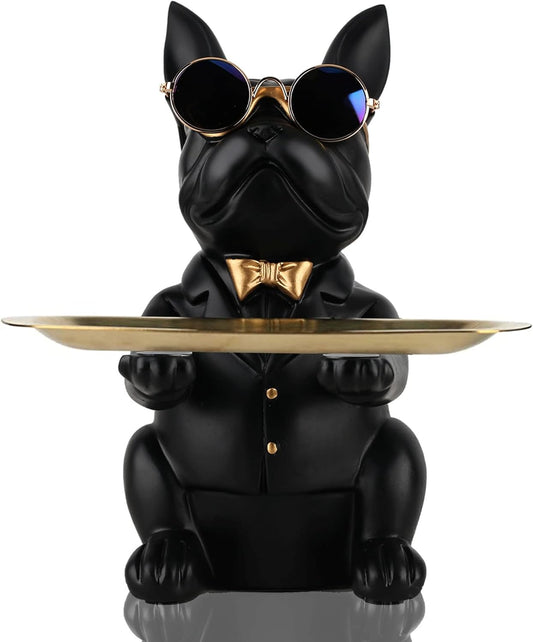 French Bulldog Gifts Statue Tray Organizer for Keys, Candy, Jewelry, Earrings, Entrance Piggy Bank - Modern Decor Resin French Bulldog Decor Entryway Table, Coffee Table, Office Desk, Home Decor - Homesidy.com