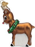 Old World Christmas Rudolph and Clarice Glass Blown Ornament for Christmas Tree, Handcrafted Holiday Decoration, Rudolph Collection - Homesidy.com