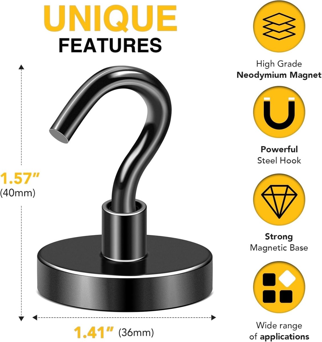 DIYMAG Garage Storage Hooks 6 Pack, 30lbs 2025 Cruise Cabin Ship Essentials N52 Magnetic Hook Heavy Duty Strong Wall Mount Magnets Fridge for Classroom Wall Mount Kitchen Grills Silver - Homesidy.com
