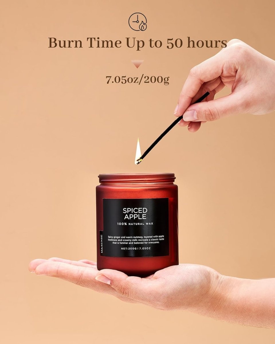 M&amp;SENSE Ode to Winter Soy Candles Strong Scented, 2 Wick Jar Candle 19.4oz 110 Hour Long Lasting, Lavender Sandalwood Organic Natural Aromatherapy Candle Gifts Bedroom Bathroom Home Decor - Homesidy.com