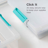 IRIS USA 6 Qt. Plastic Storage Bins Containers with Lids, 4 Pack, Small Sensory Bin, Craft Storage, Craft Organizers &amp; Storage, Organizing Container for Home, Office &amp; Art Supplies, Stackable, Clear - Homesidy.com