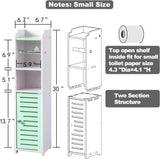 AOJEZOR Toilet Paper Holder Stand: No Drill PVC Small Bathroom Cabinet for Apartment Dwellers - Rental Deposit Protection - Small Space Storage Saving - Homesidy.com