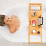 Premium Bamboo Bathtub Tray Caddy - Bath Tub Tray Table for Bathtub - Bath Caddy Tray for Bathtub, Expandable Size, Fits Most Bath Tubs - Homesidy.com