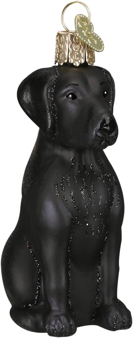 Old World Christmas Black Labrador Dog Collection Glass Blown Ornaments for Christmas Tree 3.75 x 1.5 - Homesidy.com