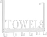 Kuhome Over The Door Hooks, Towel Holder for Bathroom, Door Mount Towel Rack Towel Hooks for Bedroom Beach Towels Bathrobe Wall Mount Hang on The Door Cabinet Cupboard Metal Sandblasted (Black) - Homesidy.com