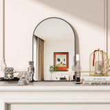 VooBang Arched Wall Mirror, 30 x 38 inch Arch Bathroom Mirror, Wall Mounted Vanity Mirror with Arch Metal Frame, Modern Bathroom Vanity Mirror for Bedroom, Living Room, Hanging or Leaning, Black - Homesidy.com