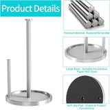 Paper Towel Holder Countertop, Standing Paper Roll Holder with Anti Slip Weighted Base, Stainless Steel Freestanding Paper Towel Holder for Kitchen, Black - Homesidy.com