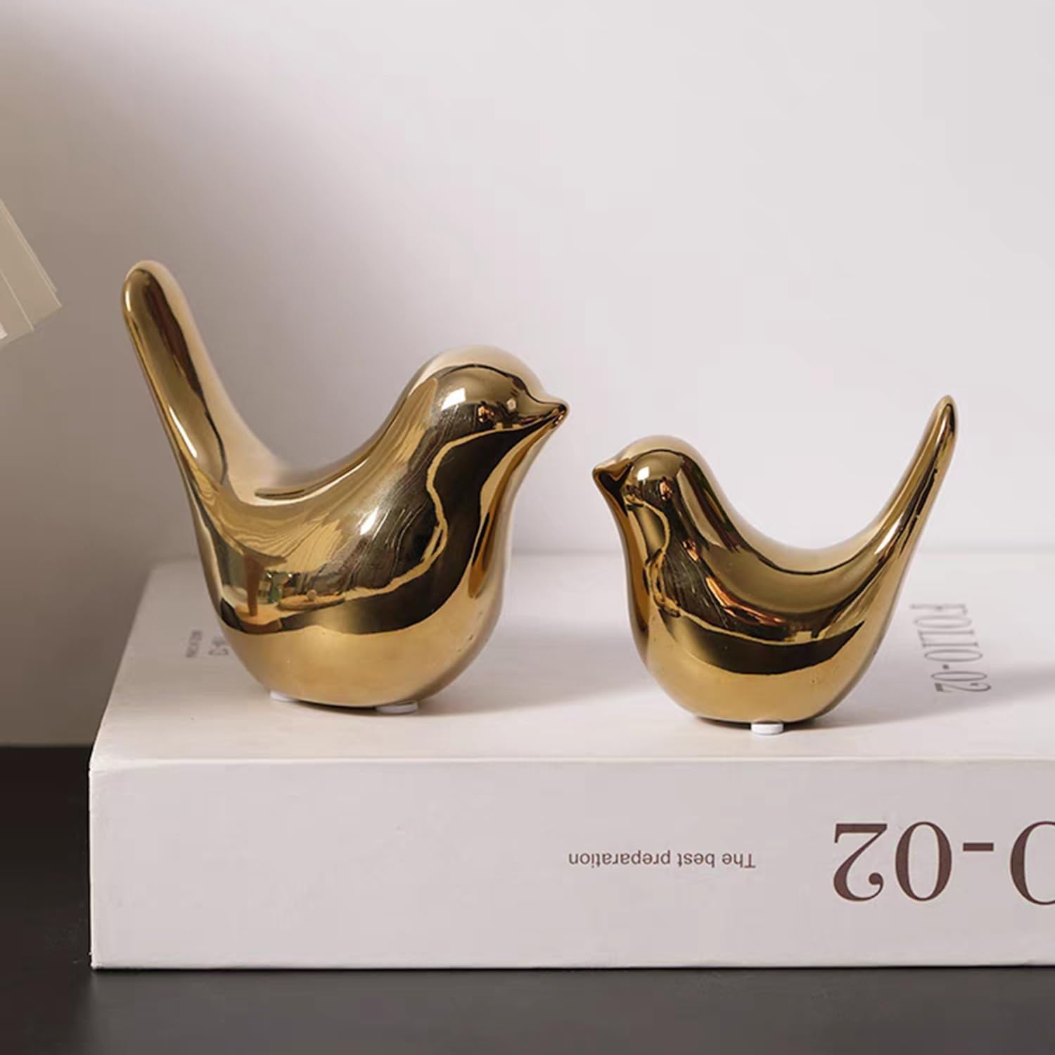 GJFASGF Small Animal Statues, White Bird Figurines Home Decor, Modern Home Decorative, Ceramic Decor for Office Desktop, Bookshelf, Bedroom, Living Room, Cabinets (White 2 Pcs) - Homesidy.com