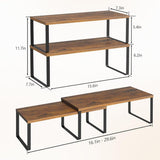 NEX Bamboo Kitchen Cabinet and Counter Shelf Organizer, Stackable &amp; Expandable, Set of 4, White and Natural - Homesidy.com