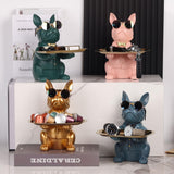 French Bulldog Gifts Statue Tray Organizer for Keys, Candy, Jewelry, Earrings, Entrance Piggy Bank - Modern Decor Resin French Bulldog Decor Entryway Table, Coffee Table, Office Desk, Home Decor - Homesidy.com