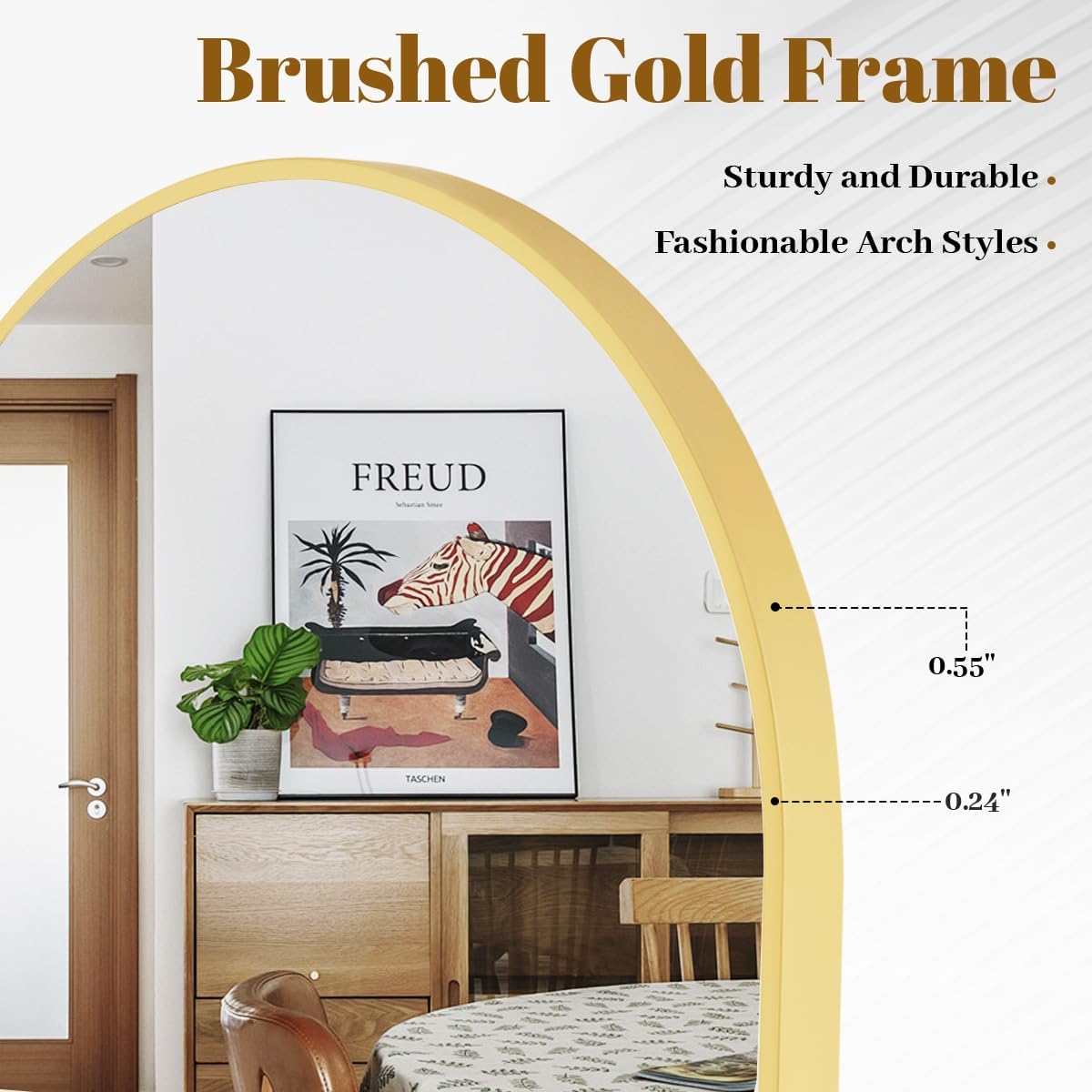 VooBang Arched Wall Mirror, 30 x 38 inch Arch Bathroom Mirror, Wall Mounted Vanity Mirror with Arch Metal Frame, Modern Bathroom Vanity Mirror for Bedroom, Living Room, Hanging or Leaning, Black - Homesidy.com