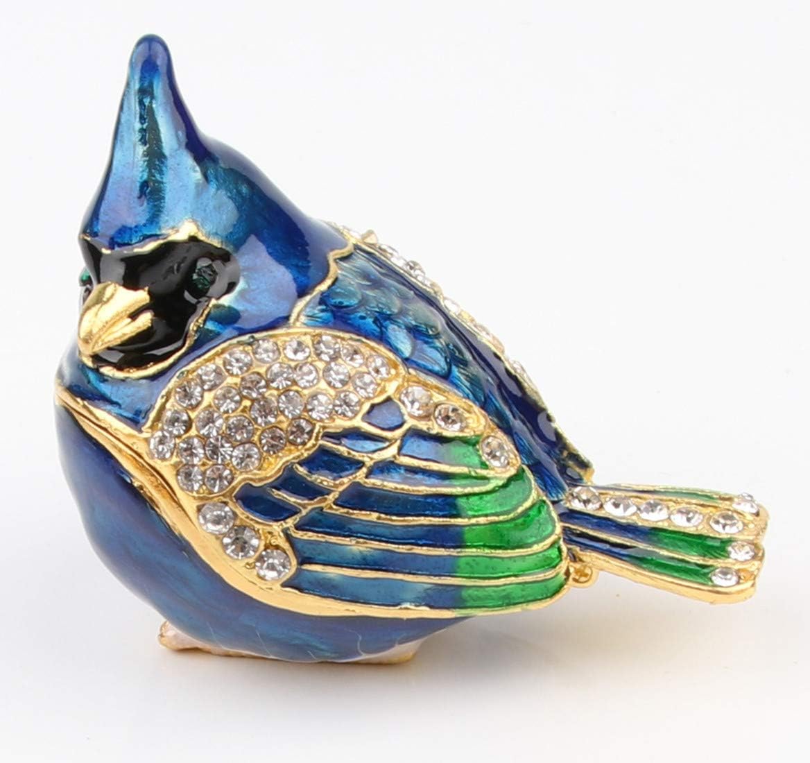 SEVENBEES Cardinal Bird Trinket Box Metal Enameled Animal Figurines Collectable Wedding Jewelry Ring Holder Organizer - Mothers Day Gifts - Homesidy.com