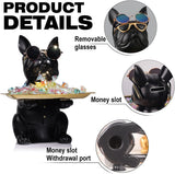 French Bulldog Gifts Statue Tray Organizer for Keys, Candy, Jewelry, Earrings, Entrance Piggy Bank - Modern Decor Resin French Bulldog Decor Entryway Table, Coffee Table, Office Desk, Home Decor - Homesidy.com