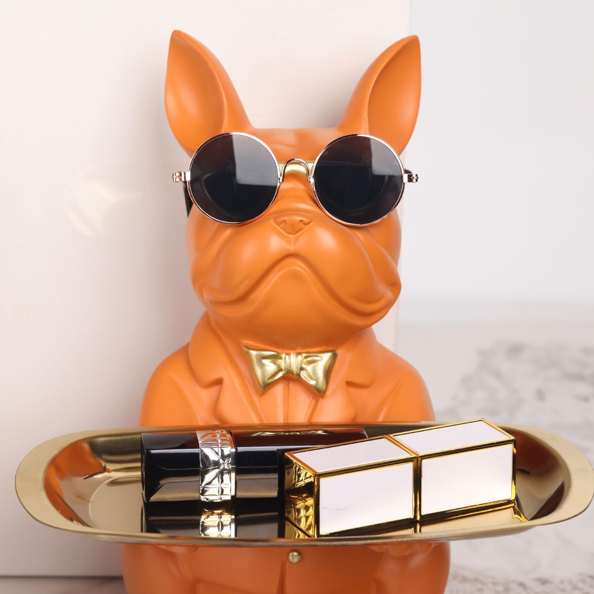 French Bulldog Gifts Statue Tray Organizer for Keys, Candy, Jewelry, Earrings, Entrance Piggy Bank - Modern Decor Resin French Bulldog Decor Entryway Table, Coffee Table, Office Desk, Home Decor - Homesidy.com