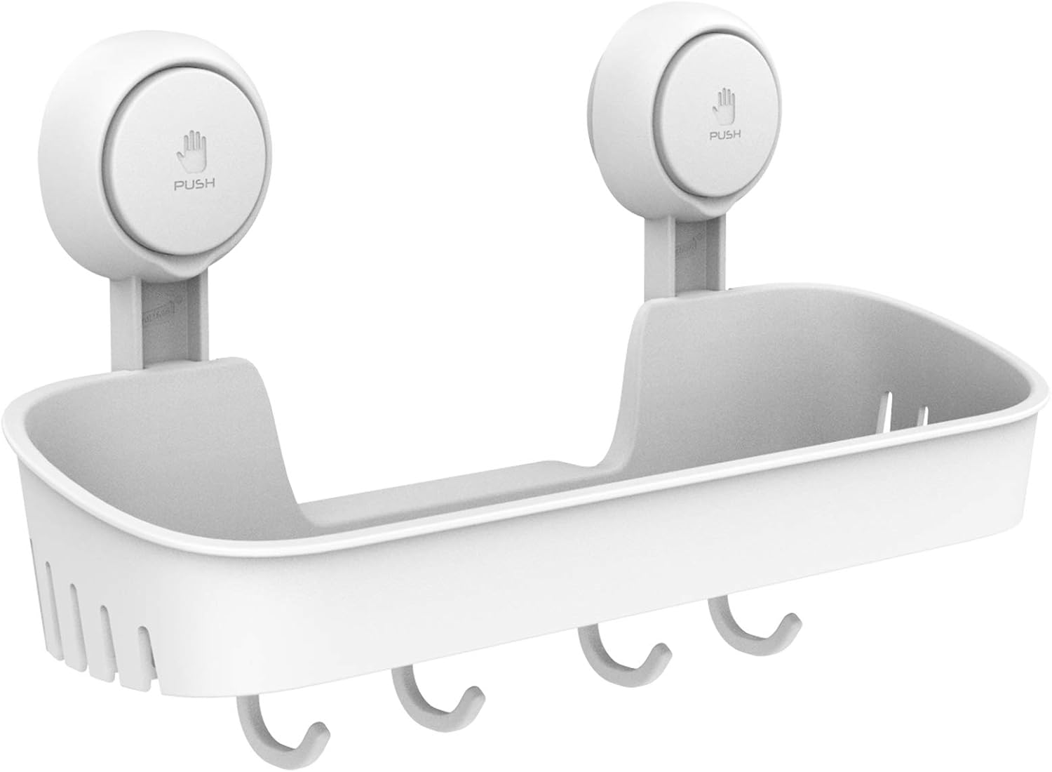 TAILI Shower Caddy Suction Cup 2 Pack with Hooks &amp; Soap holder, Heavy Duty Shower Organizer for Bathroom, No Drilling Bathroom Organizer with Large Capacity, Black Metal Storage Basket - Homesidy.com