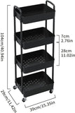 Sywhitta 3 - Tier Plastic Rolling Utility Cart with Handle, Multi - Functional Storage Trolley for Office, Living Room, Kitchen, Movable Storage Organizer with Wheels, White - Homesidy.com