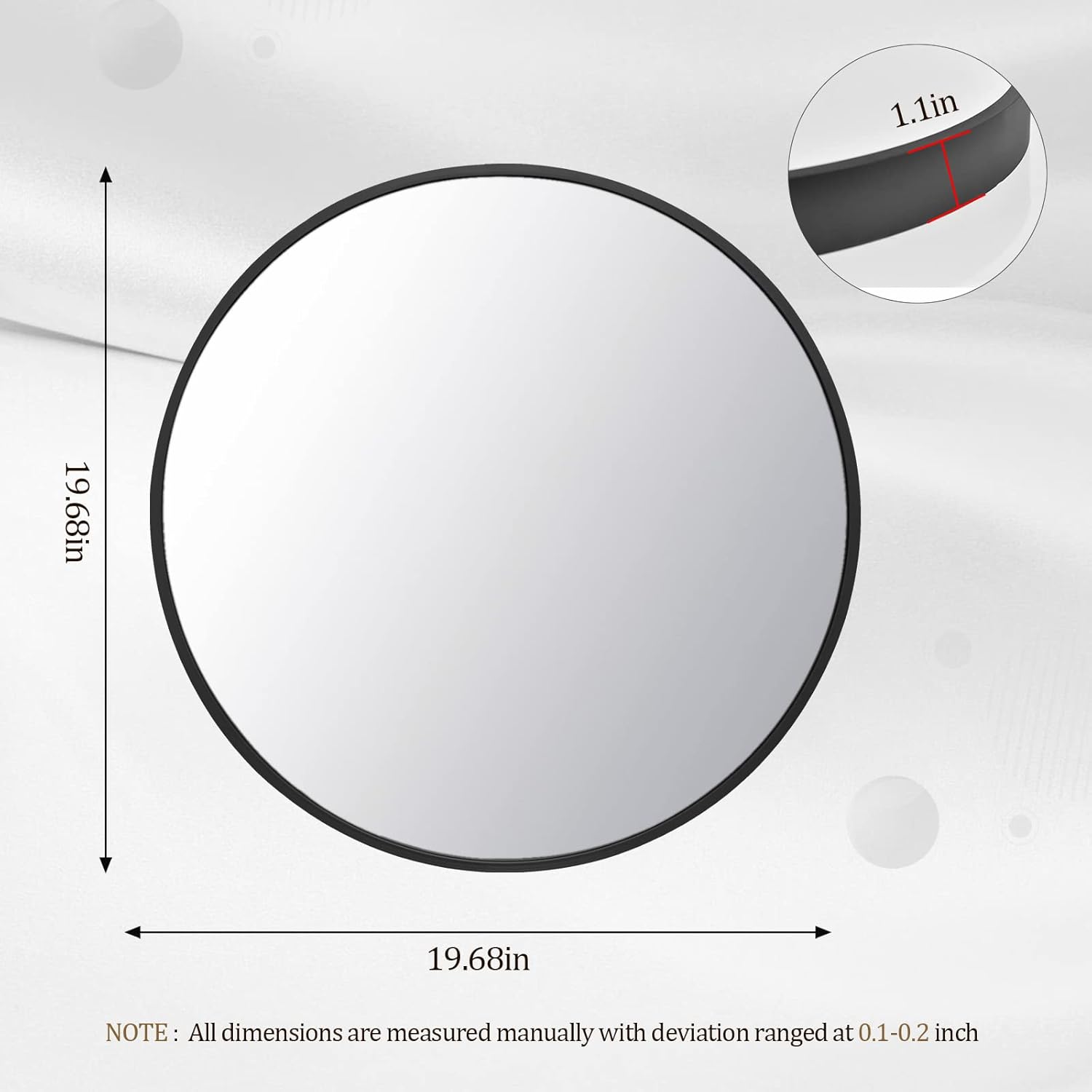 HARRITPURE Round Mirror 30 Black Wall Mounted Circle Mirrors Vanity Mirror with Brushed Aluminum Alloy Frame Modern Decoration for Bathroom, Living Room, Vanity, Bedroom, Entryway - Homesidy.com