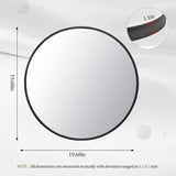 HARRITPURE Round Mirror 30 Black Wall Mounted Circle Mirrors Vanity Mirror with Brushed Aluminum Alloy Frame Modern Decoration for Bathroom, Living Room, Vanity, Bedroom, Entryway - Homesidy.com