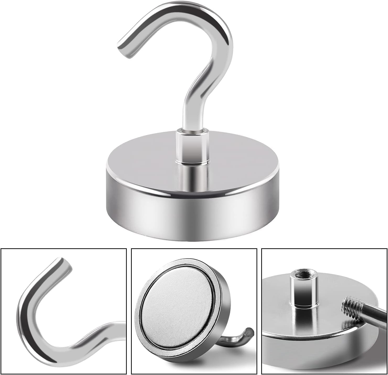 DIYMAG Garage Storage Hooks 6 Pack, 30lbs 2025 Cruise Cabin Ship Essentials N52 Magnetic Hook Heavy Duty Strong Wall Mount Magnets Fridge for Classroom Wall Mount Kitchen Grills Silver - Homesidy.com
