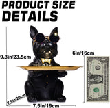 French Bulldog Gifts Statue Tray Organizer for Keys, Candy, Jewelry, Earrings, Entrance Piggy Bank - Modern Decor Resin French Bulldog Decor Entryway Table, Coffee Table, Office Desk, Home Decor - Homesidy.com