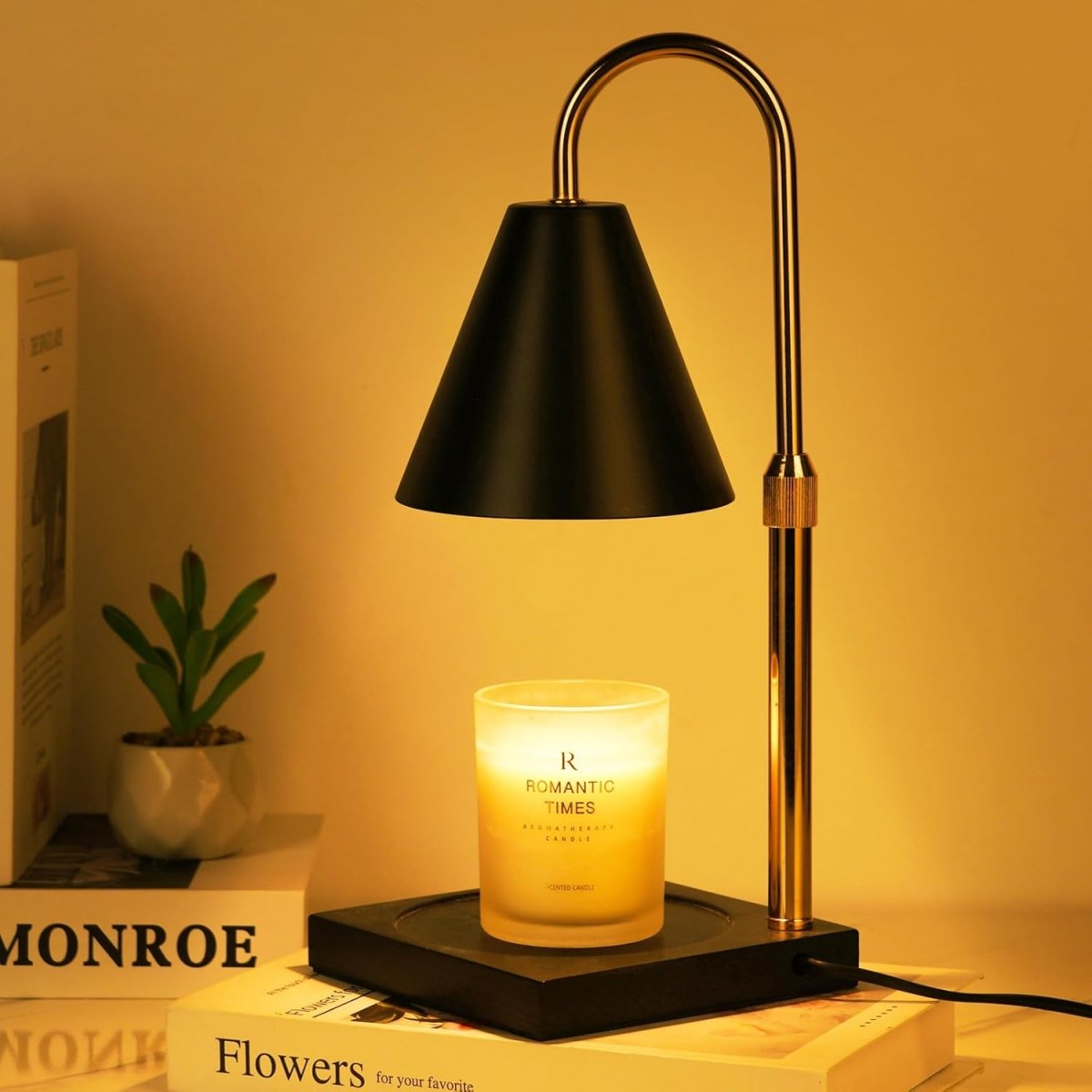 Modern Candle Warmer Lamp with Timer, Dimmable Candle Lamp Warmer, Men Women Christmas Birthday Gifts, Black Candle Warmer, Adjustable Candle Light Warmer, Cozy Living Room Bedroom Home Decor - Homesidy.com