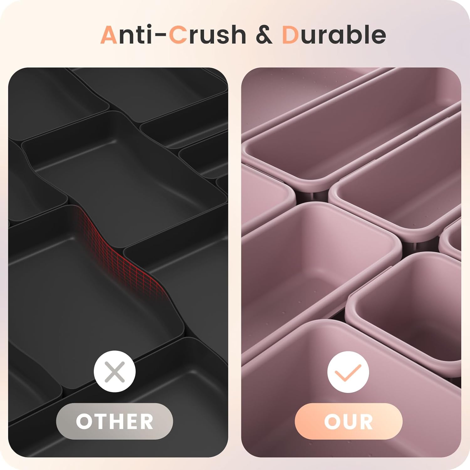 A - LuGei 【Military Grade Drawer Organizer, 【𝟱𝗦𝗶𝘇𝗲】 Makeup organizer, 【Holds 177 Items】 Bathroom Organizers and Storage, Organization and Storage, Desk Drawer Organizer for Bathroom Vanity - Homesidy.com