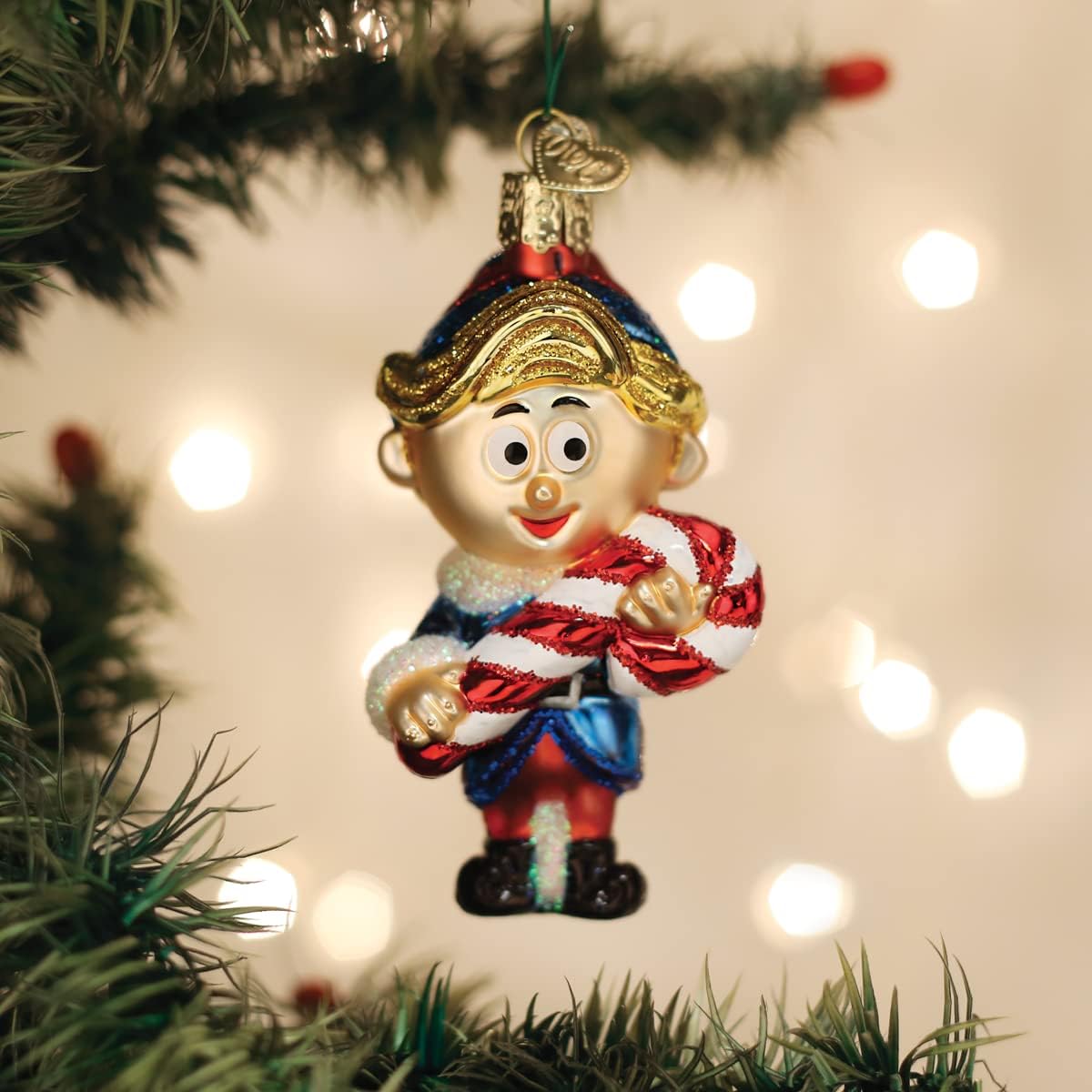Old World Christmas Rudolph and Clarice Glass Blown Ornament for Christmas Tree, Handcrafted Holiday Decoration, Rudolph Collection - Homesidy.com