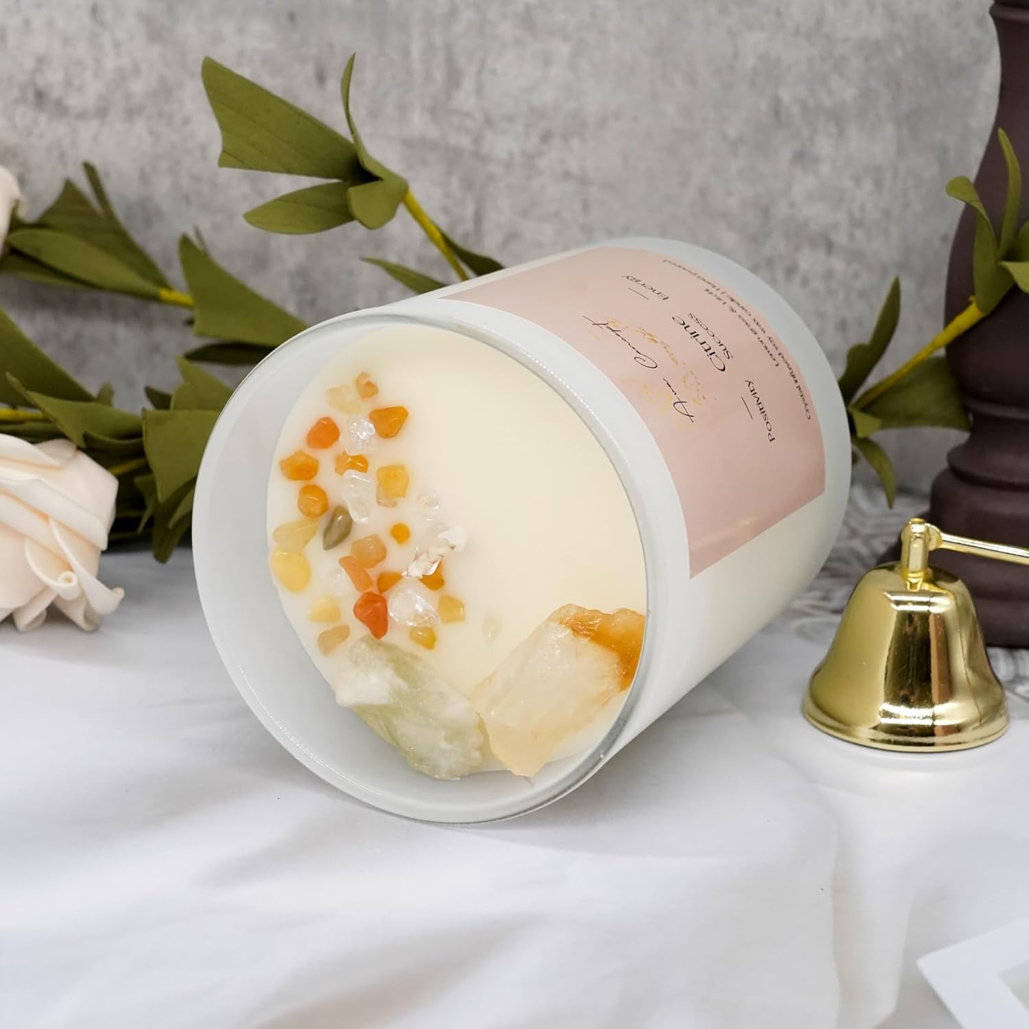 ava concept - Soy Candles with Crystals - Aromatherapy Scented Candle for Women - Lavender Vanilla Gift Set - Small Wax Melts - 3 Pack 3.5oz - Homesidy.com