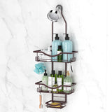 Shower Caddy Hanging Adjustable Shower Caddy, Rustproof Shower Organizer Extended Length Shower Caddy Over Shower Head with Hooks Soap Holder, Large Capacity Anti - Swing Bathroom Organizer, Black - Homesidy.com